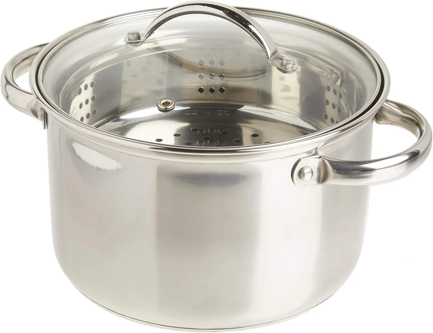 Norpro 4-Quart Steamer Cooker, 3 Piece Set, Stainless Steel