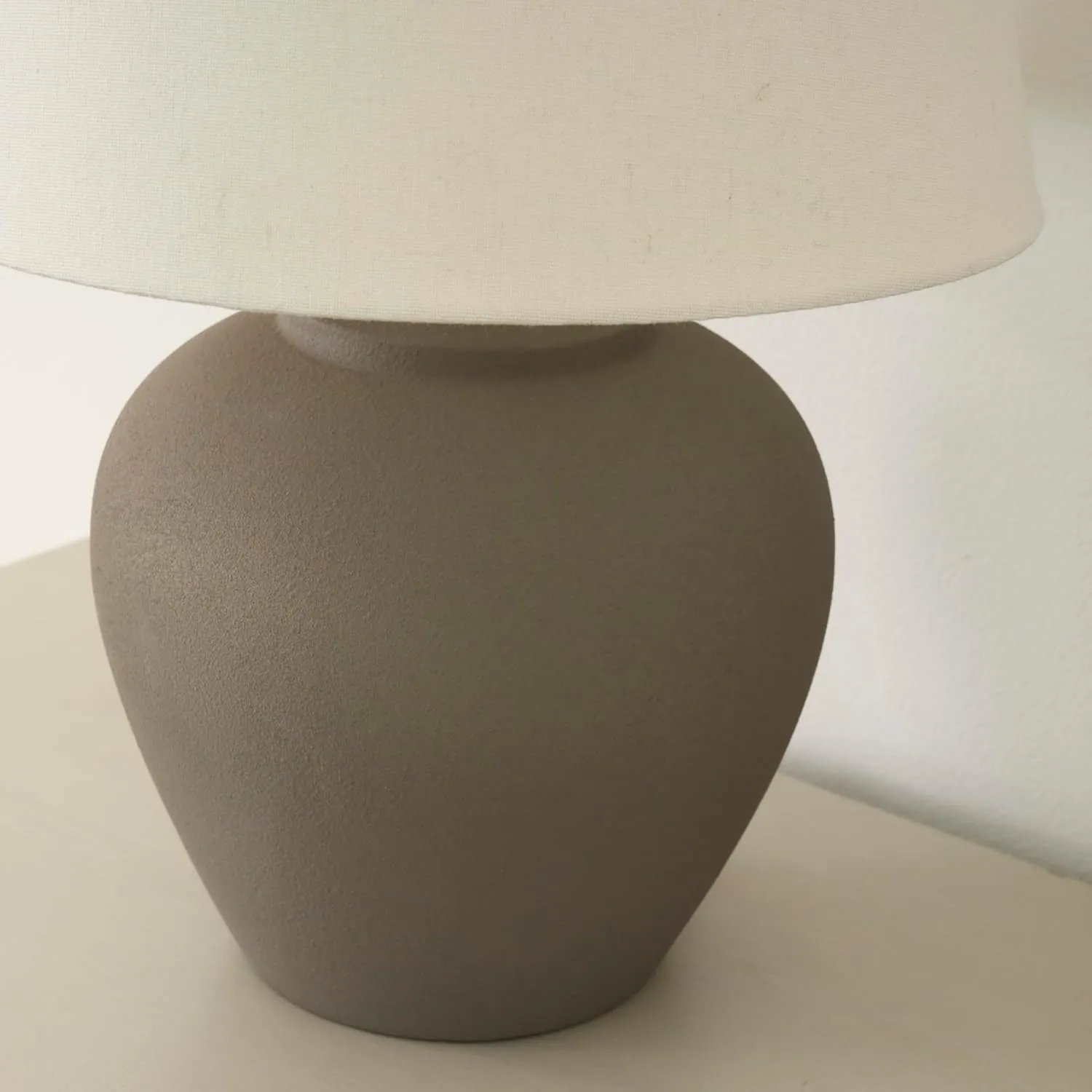Nourison 20" Brown Ceramic Pot Table Lamp for Bedroom, Living Room, Console, Entryway