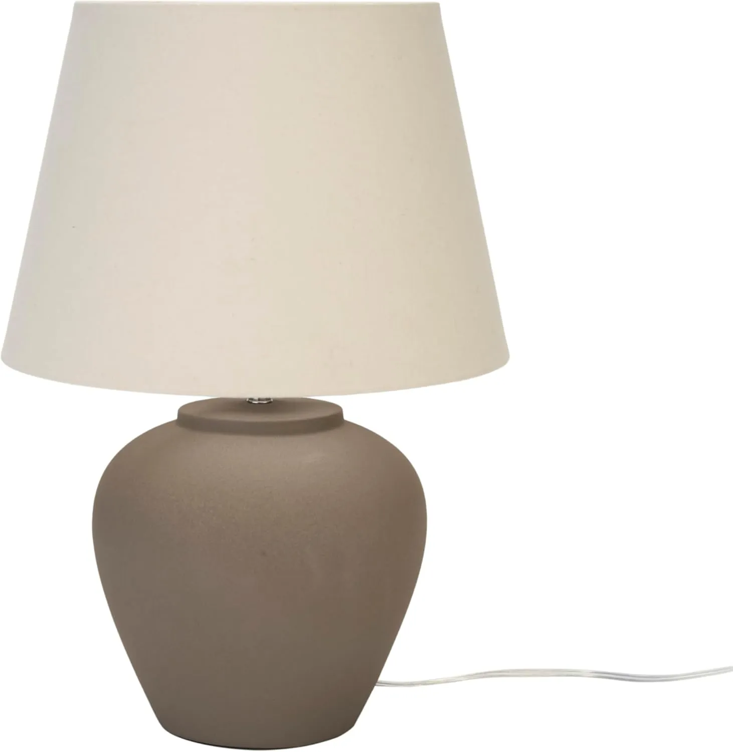Nourison 20" Brown Ceramic Pot Table Lamp for Bedroom, Living Room, Console, Entryway
