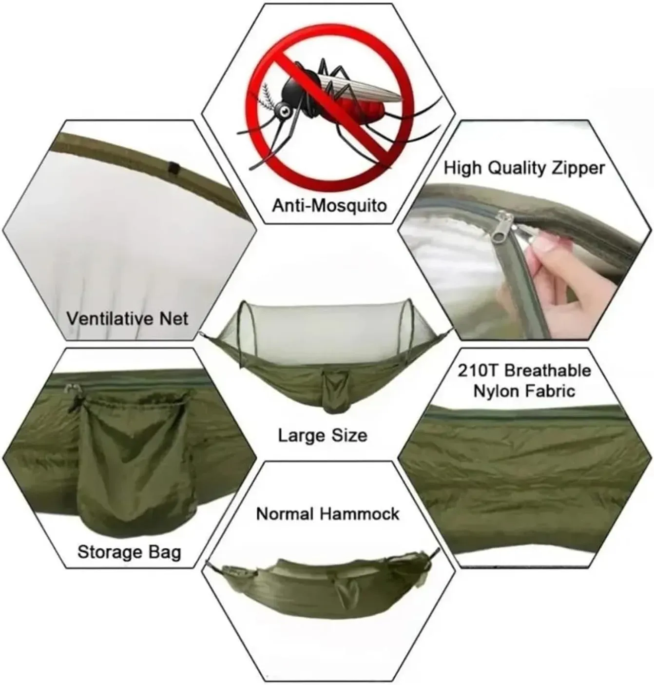 Nylon Parachute Hammock Net Camping Hammock with Mosquito Net Sleeping Tent Hammock Suitable Camping Hammock Outdoor Furniture Garden Terrace Hammock(Style1)