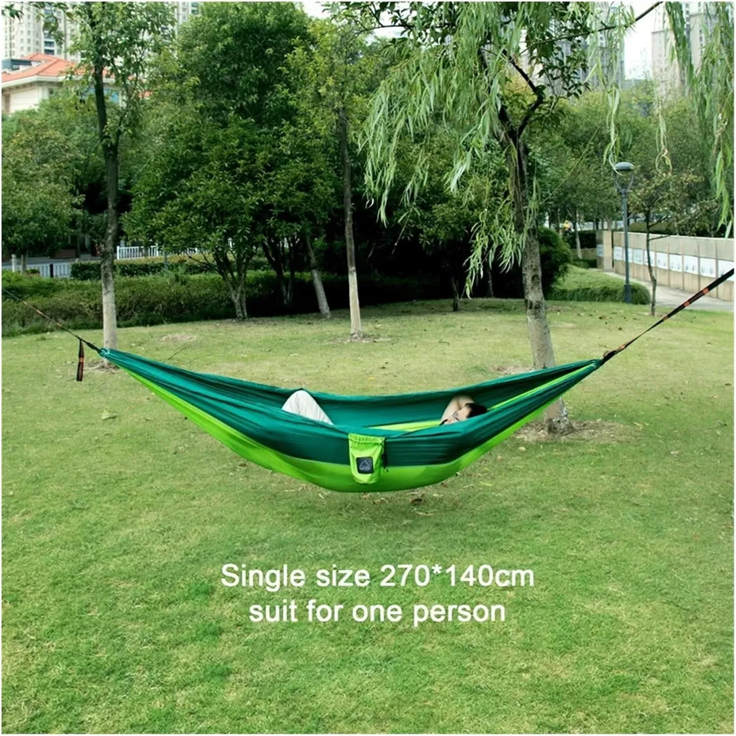 Nylon Parachute Hammock Net Portable Nylon Parachute Fabric Single and Double Size Outdoor Camping Hiking Garden Hammock Terrace Hammock(Model 4,270cmX140cm)