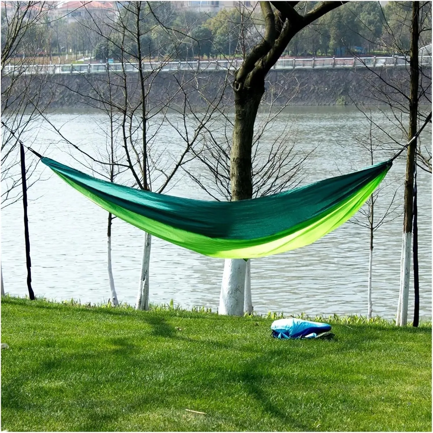 Nylon Parachute Hammock Net Portable Nylon Parachute Fabric Single and Double Size Outdoor Camping Hiking Garden Hammock Terrace Hammock(Model 4,270cmX140cm)