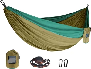Nylon Parachute Hammock Net Portable Nylon Parachute Fabric Single and Double Size Outdoor Camping Hiking Garden Hammock Terrace Hammock(Model 4,270cmX140cm)