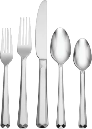 Oneida Chroma 65 Piece Fine Flatware Set, Service for 12, 18/10 Stainless Steel, Silverware Set, Dishwasher Safe