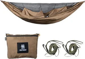 OneTigris KOMPOUND Camping Hammock with Net, Lightweight Portable Hammock with Warm Internal Cover & Tree Friendly Straps for Backpacking, Camping, Hiking, Travel, Beach, Backyard