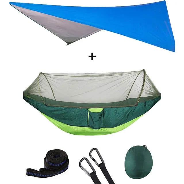 Only available now Open Awning Tent Hammock Waterproof With Outdoor Hammock Canopy Quick Automatic Net Portable Limited edition Pop-Up Mosquito Set