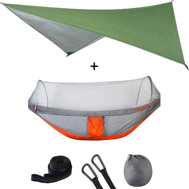 Only available now Open Awning Tent Hammock Waterproof With Outdoor Hammock Canopy Quick Automatic Net Portable Limited edition Pop-Up Mosquito Set