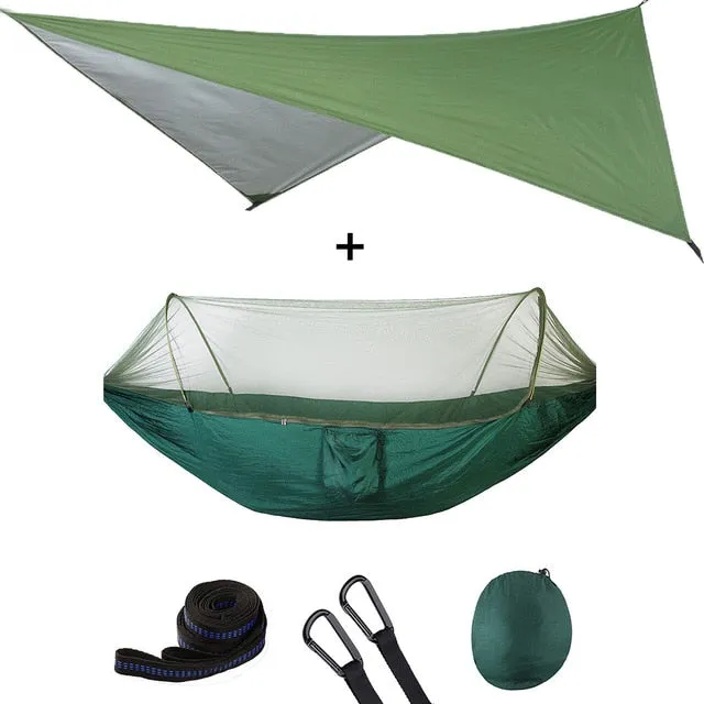 Only available now Open Awning Tent Hammock Waterproof With Outdoor Hammock Canopy Quick Automatic Net Portable Limited edition Pop-Up Mosquito Set
