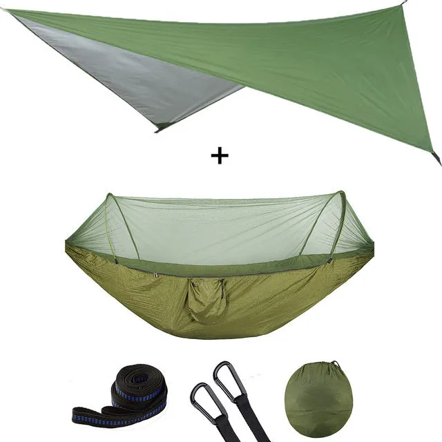 Only available now Open Awning Tent Hammock Waterproof With Outdoor Hammock Canopy Quick Automatic Net Portable Limited edition Pop-Up Mosquito Set