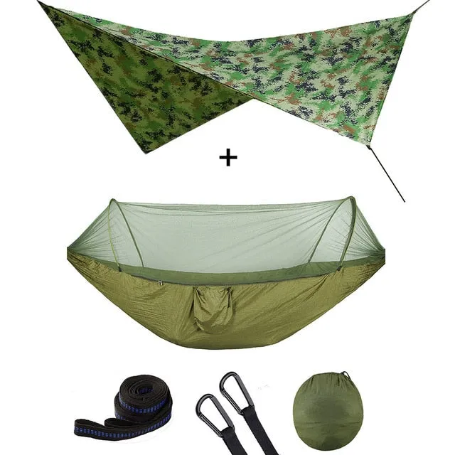 Only available now Open Awning Tent Hammock Waterproof With Outdoor Hammock Canopy Quick Automatic Net Portable Limited edition Pop-Up Mosquito Set