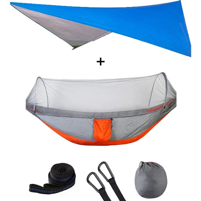Only available now Open Awning Tent Hammock Waterproof With Outdoor Hammock Canopy Quick Automatic Net Portable Limited edition Pop-Up Mosquito Set