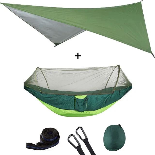 Only available now Open Awning Tent Hammock Waterproof With Outdoor Hammock Canopy Quick Automatic Net Portable Limited edition Pop-Up Mosquito Set