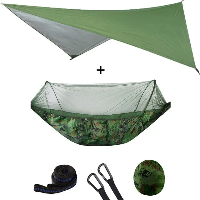 Only available now Open Awning Tent Hammock Waterproof With Outdoor Hammock Canopy Quick Automatic Net Portable Limited edition Pop-Up Mosquito Set