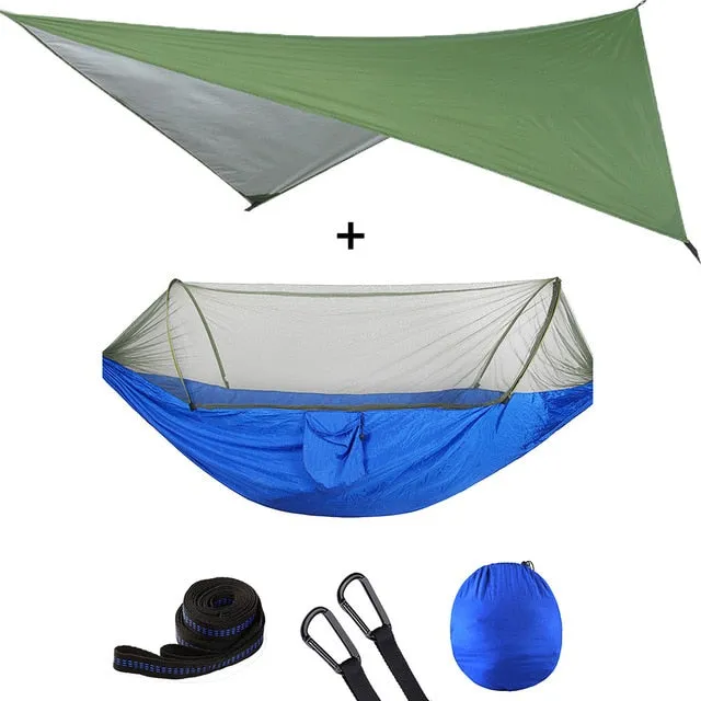 Only available now Open Awning Tent Hammock Waterproof With Outdoor Hammock Canopy Quick Automatic Net Portable Limited edition Pop-Up Mosquito Set