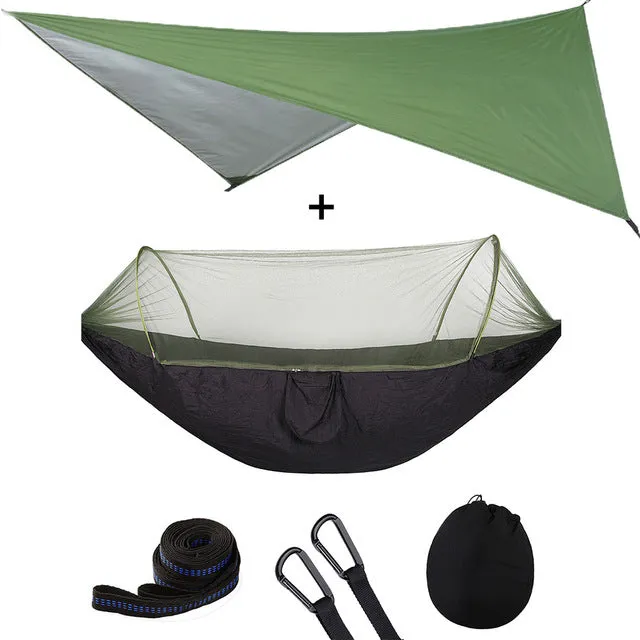 Only available now Open Awning Tent Hammock Waterproof With Outdoor Hammock Canopy Quick Automatic Net Portable Limited edition Pop-Up Mosquito Set