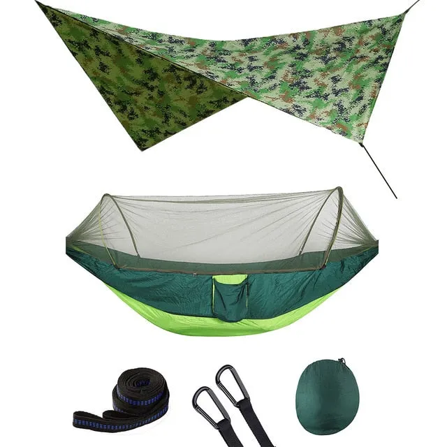 Only available now Open Awning Tent Hammock Waterproof With Outdoor Hammock Canopy Quick Automatic Net Portable Limited edition Pop-Up Mosquito Set