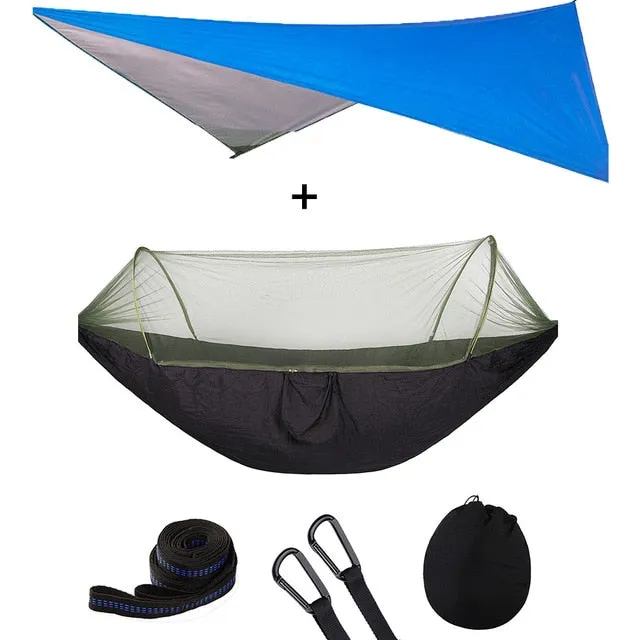 Only available now Open Awning Tent Hammock Waterproof With Outdoor Hammock Canopy Quick Automatic Net Portable Limited edition Pop-Up Mosquito Set