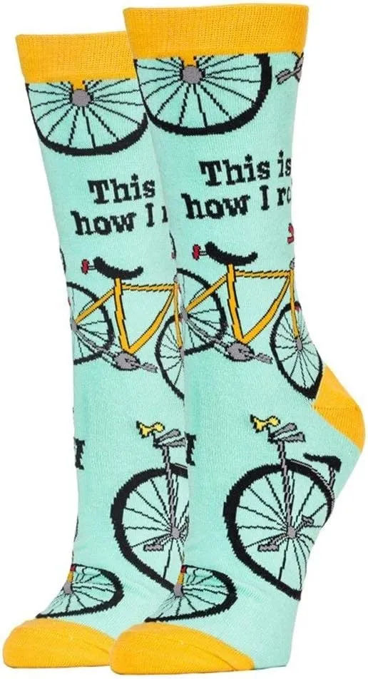 Oooh Yeah! Socks, Women's Cotton Crew Socks (How I Roll)