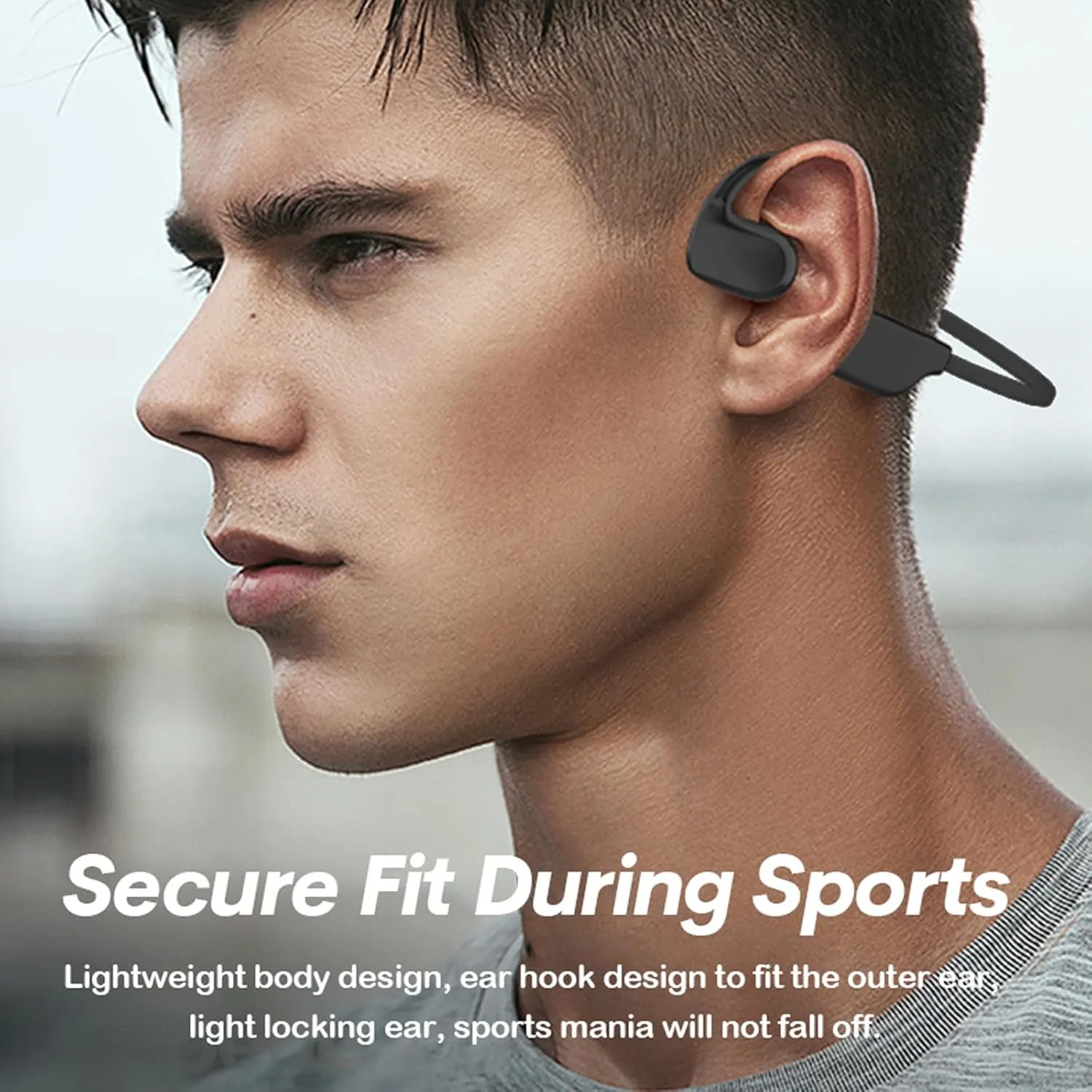 Open Ear Wireless Bluetooth Headphones, 2023 New Air Conduction Headset Sports Headphones Bluetooth, 10Hrs Playtime, Waterproof Wireless Earphones for Running, Workout, Sports, Gym, Hiking, Cycling