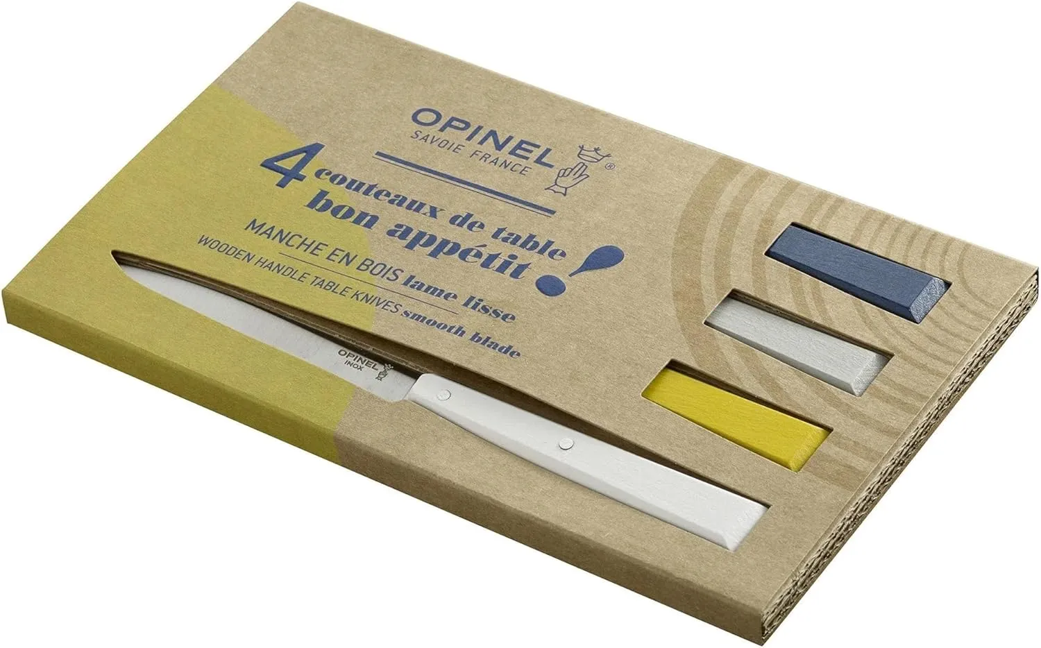 OPINEL Set of 4 table knives N°125 Bon Appetit Celeste