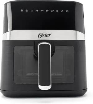 Oster 4-Quart Digital Air Fryer, Medium Size, Touchscreen Controls, Viewing Window, Energy Efficient Cooking, 10 Preset Functions, Easy Cleanup