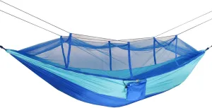 Outdoor Camping Hammock Portable Hammock for Camping, Camping Furniture, Indoor Dormitory and Outdoor Patio (Blue with Orchid)
