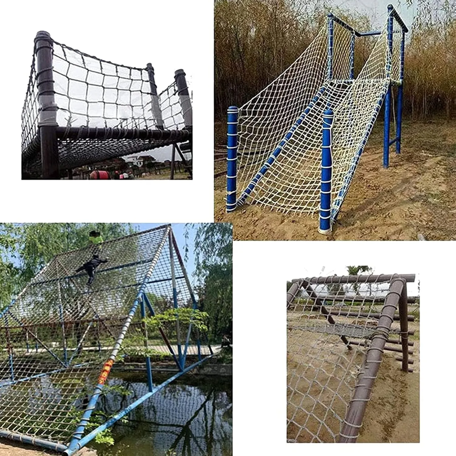 Outdoor Climbing Net for Kids and Adults, Tree House Climbing Safety Net，Climbing Cargo net，Balcony Stair Playground Protection Net，Heavy Duty Backyards Rope Hammock