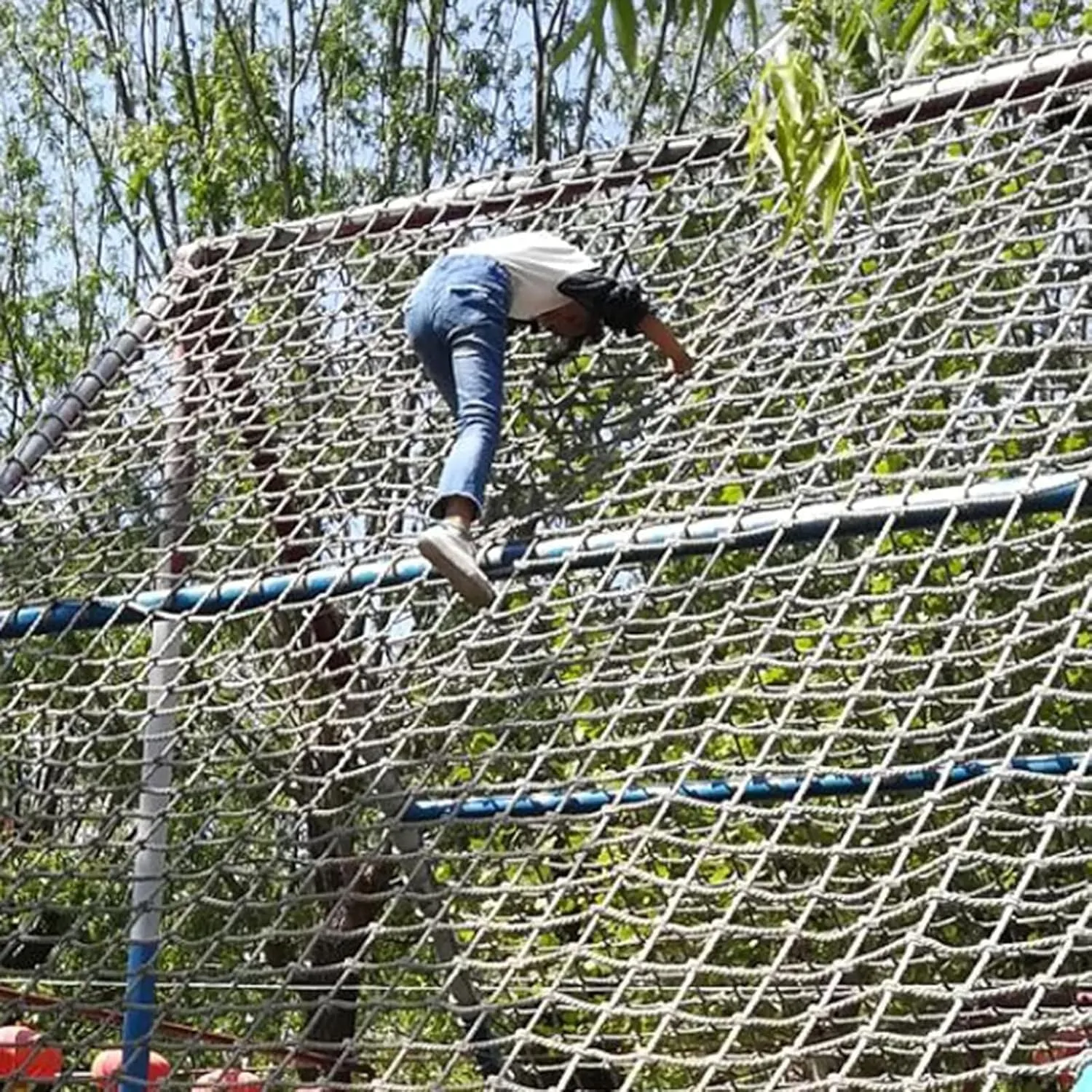 Outdoor Climbing Nets for Kids/Adults, Backyard Playground Safety Nets, Rope Ladder Climbing Cargo Nets, Tree House Accessories, Balcony Railing Protection,3 * 10ft