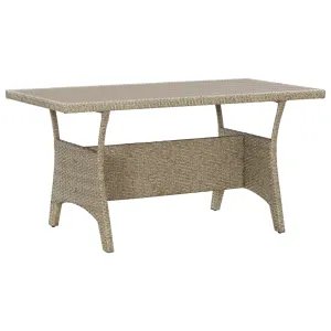Outdoor Dining Table Patio Table Garden Wicker Furniture PE Rattan