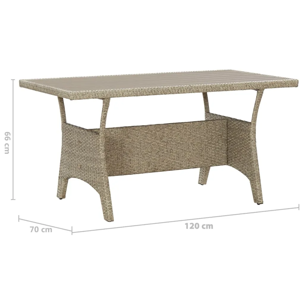 Outdoor Dining Table Patio Table Garden Wicker Furniture PE Rattan