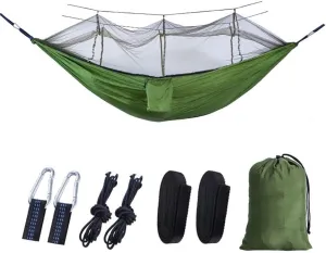 Outdoor Hammock with Anti-Tip and Tear-Resistant Design - Detachable Mosquito Net, Spacious for Double Comfort