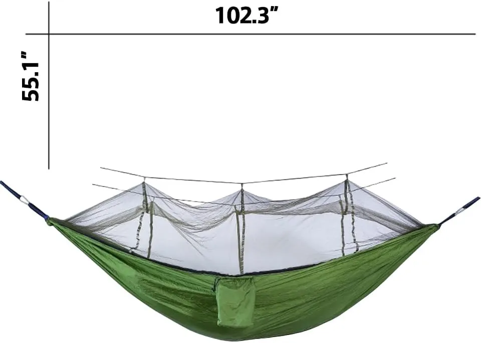 Outdoor Hammock with Anti-Tip and Tear-Resistant Design - Detachable Mosquito Net, Spacious for Double Comfort