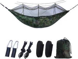 Outdoor Hammock with Anti-Tip and Tear-Resistant Design - Detachable Mosquito Net, Spacious for Double Comfort