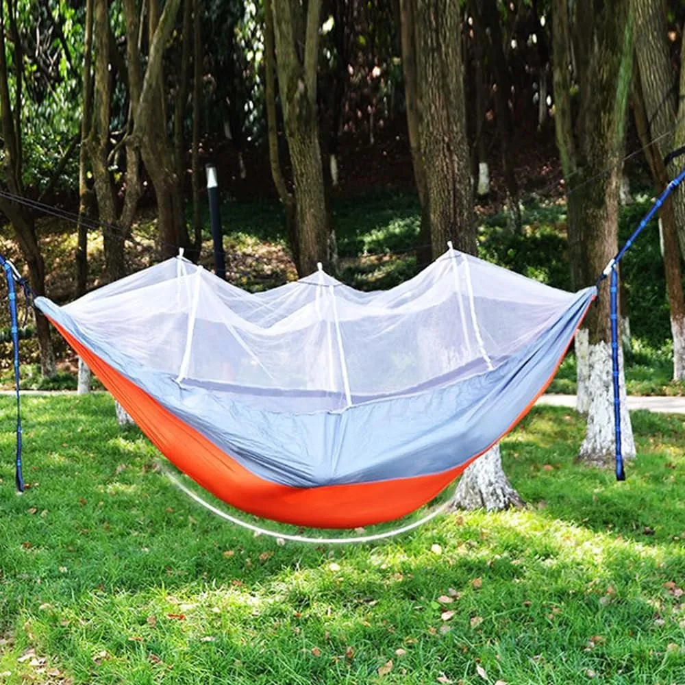 Outdoor Hammock with Anti-Tip and Tear-Resistant Design - Detachable Mosquito Net, Spacious for Double Comfort