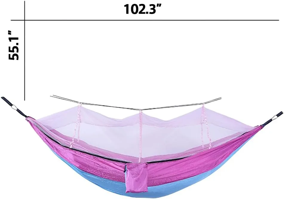 Outdoor Hammock with Anti-Tip and Tear-Resistant Design - Detachable Mosquito Net, Spacious for Double Comfort