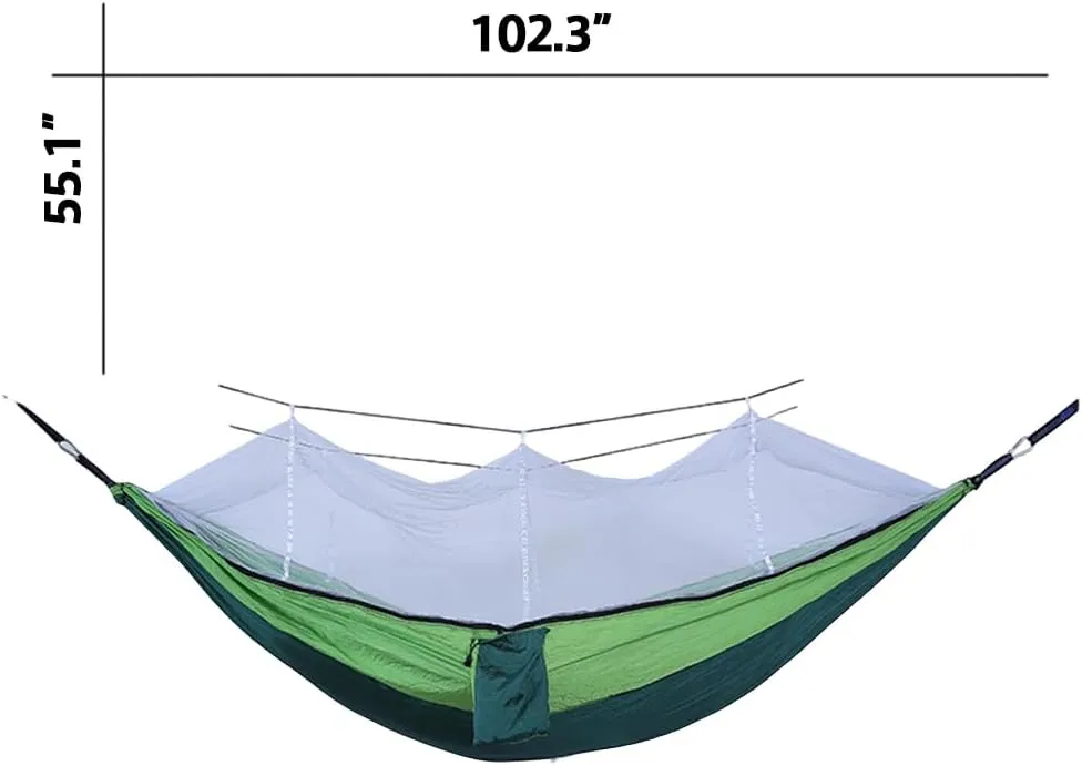 Outdoor Hammock with Anti-Tip and Tear-Resistant Design - Detachable Mosquito Net, Spacious for Double Comfort