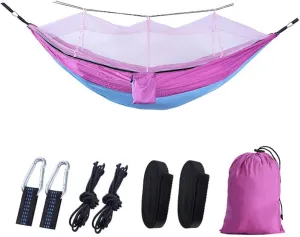 Outdoor Hammock with Anti-Tip and Tear-Resistant Design - Detachable Mosquito Net, Spacious for Double Comfort
