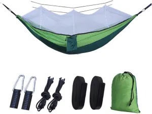 Outdoor Hammock with Anti-Tip and Tear-Resistant Design - Detachable Mosquito Net, Spacious for Double Comfort
