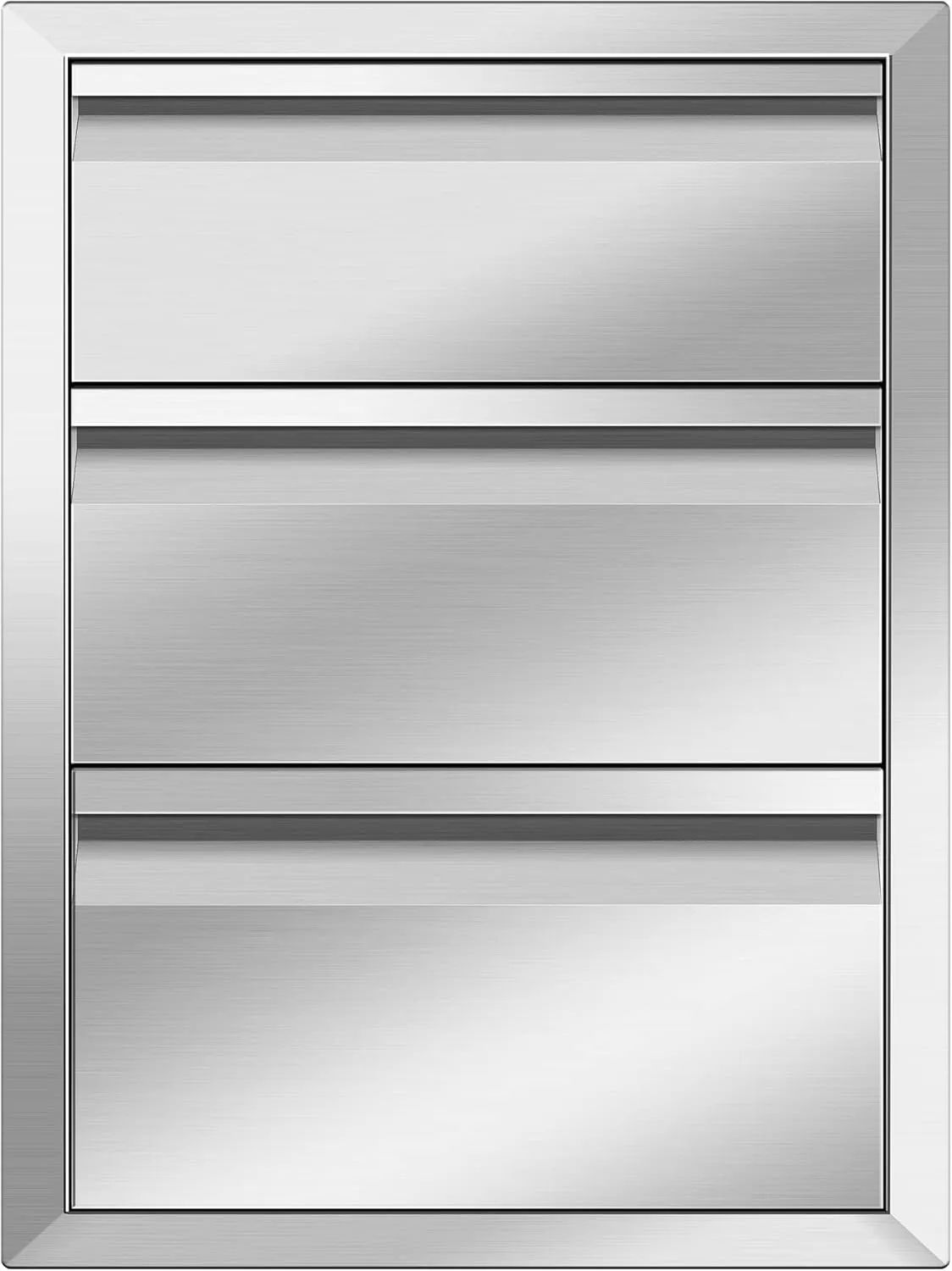 Outdoor Kitchen Drawers 18" W x 24" H x 23" D Inch Stainless Steel Flush Mount BBQ Triple Drawers for Outdoor Kitchen Island, or Patio Grill Station