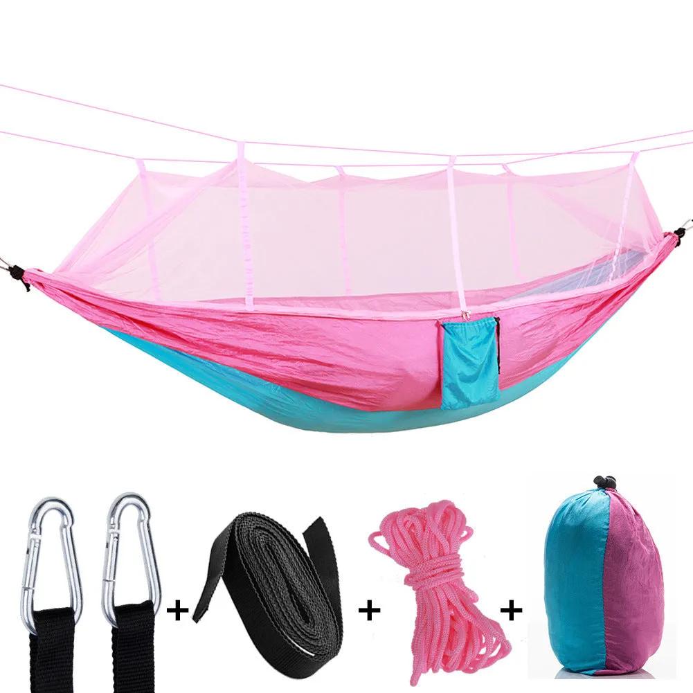 Outdoor mosquito net hammock camping with mosquito net ultra light nylon double army green camping air tent