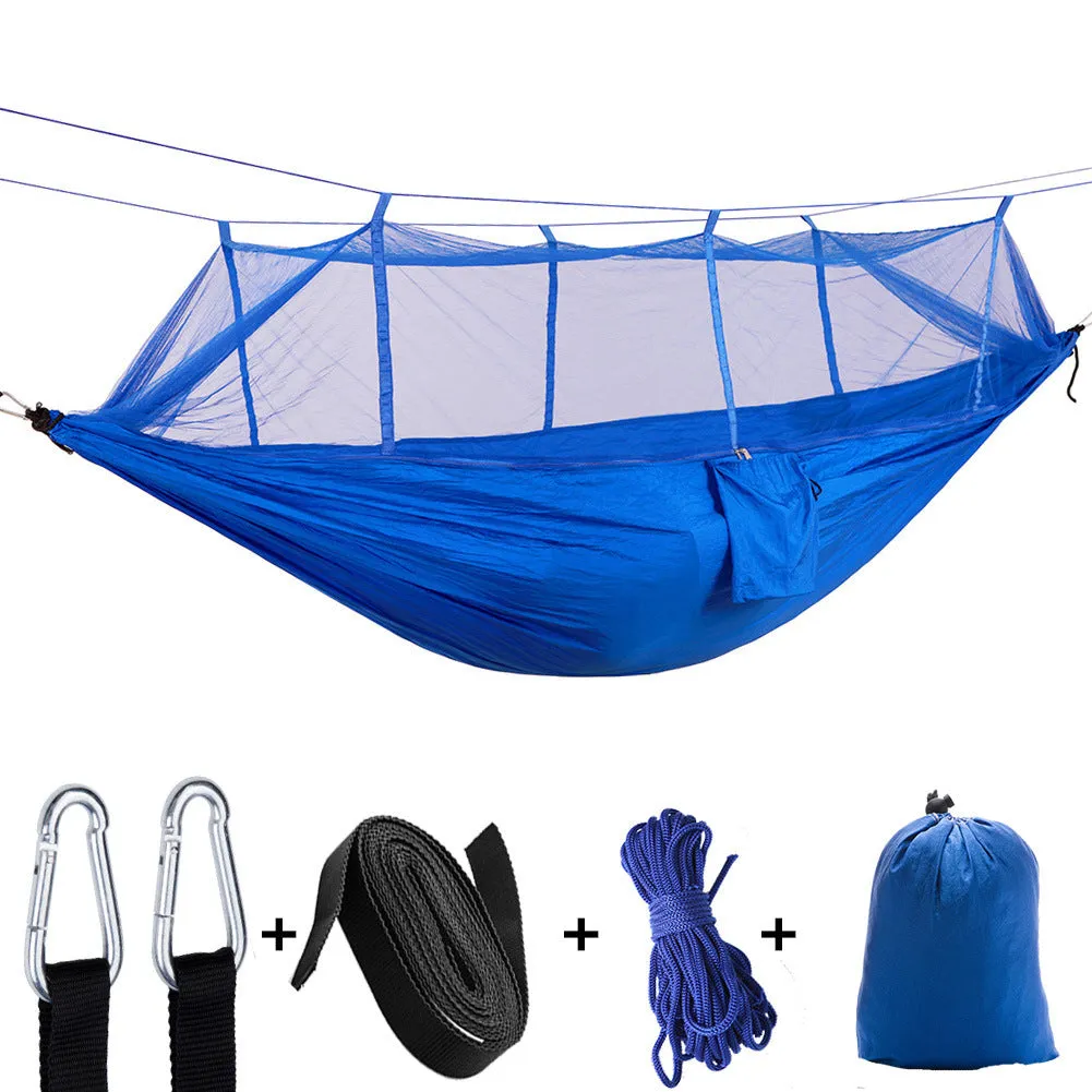 Outdoor mosquito net hammock camping with mosquito net ultra light nylon double army green camping air tent