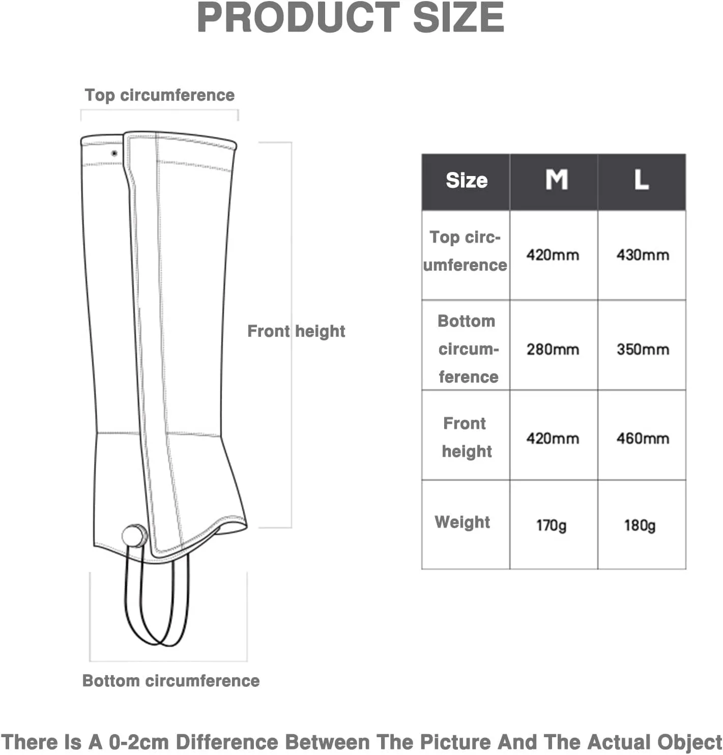 Outdoor Mountaineering Hiking Lightweight Snow Leggings Breathable Adjustable Leggings Leggings Snow Boot Leggings,Suitable for Walking Mountaineering