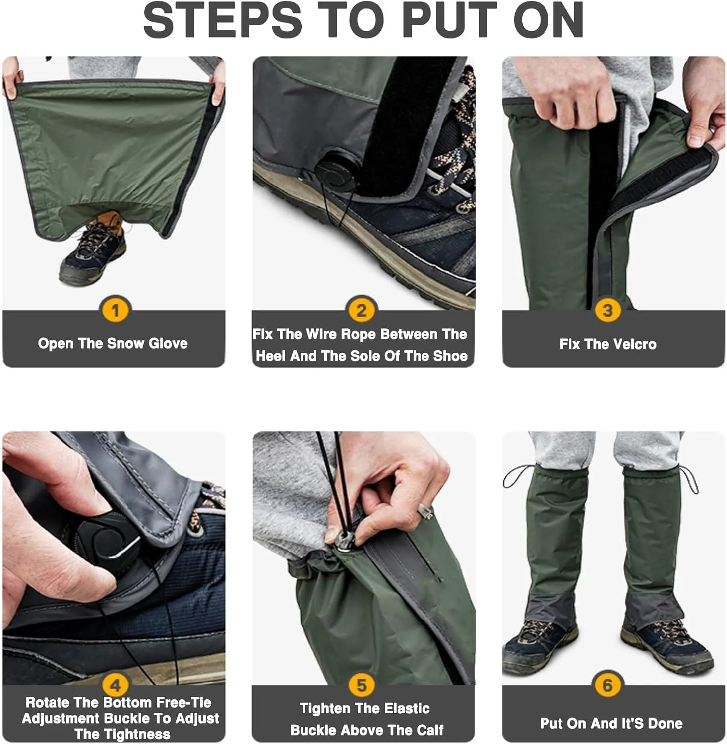Outdoor Mountaineering Hiking Lightweight Snow Leggings Breathable Adjustable Leggings Leggings Snow Boot Leggings,Suitable for Walking Mountaineering