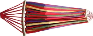 Outdoor Rollover Hammock with Wooden Sticks Parachute Cloth Swing Bed for Camping Indoor and Dormitory Use Portable and Easy to Fold Red