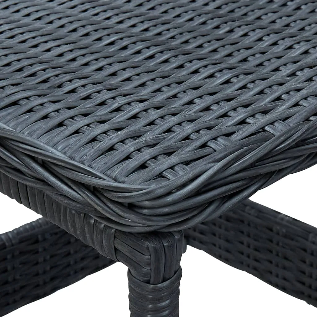 Outdoor Side Table Garden Patio Porch End Table with Storage PE Rattan