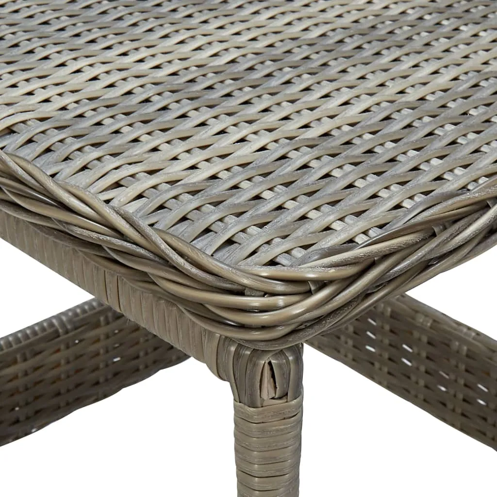 Outdoor Side Table Garden Patio Porch End Table with Storage PE Rattan