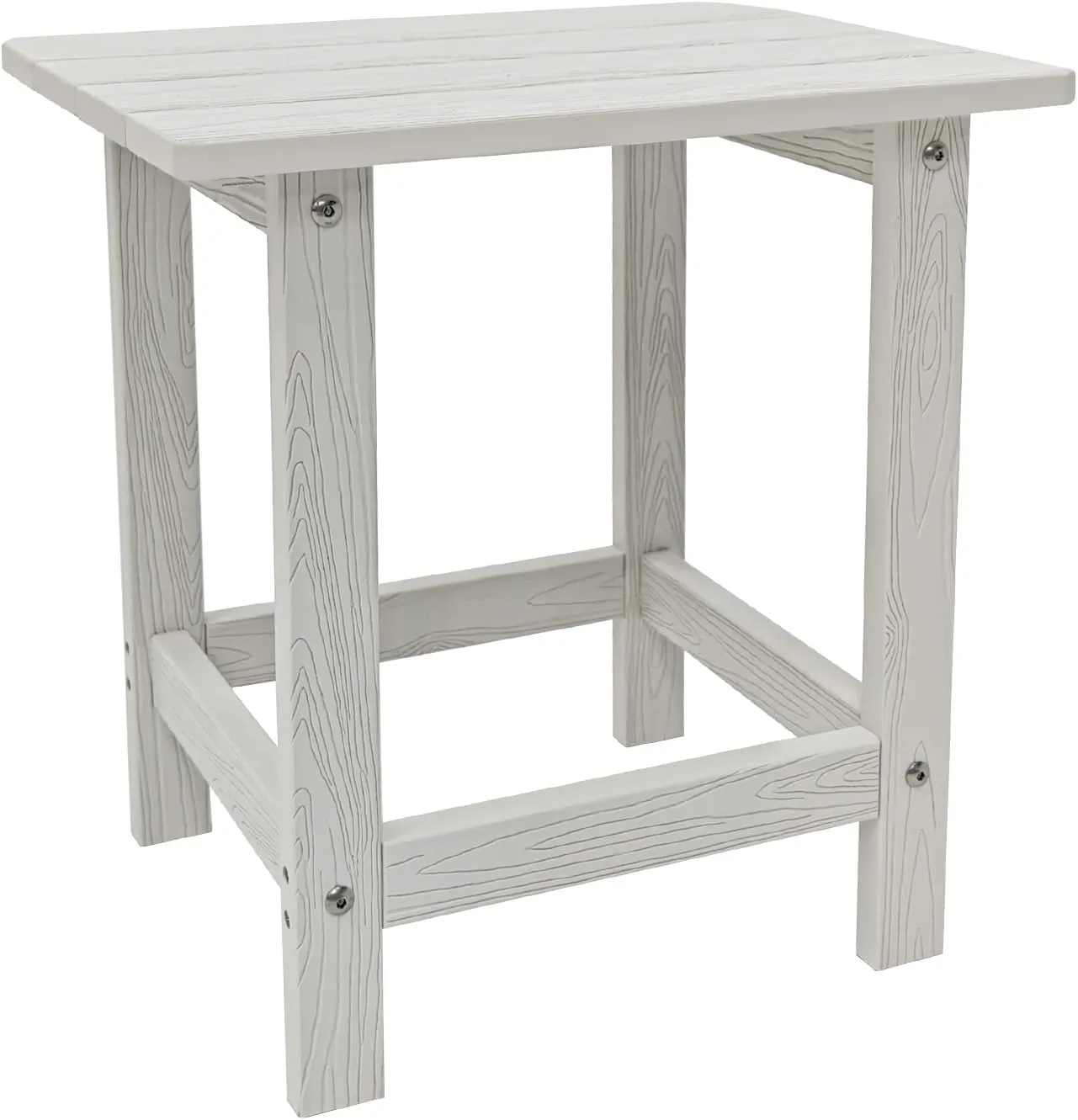 Outdoor Side Table, HDPS Single Adirondack Side Table Weather Resistant, Outdoor Table for Adirondack Chair, Outside End Table for Patio, Pool, Deck, Porch, Outdoor or Indoor Use, White