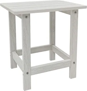 Outdoor Side Table, HDPS Single Adirondack Side Table Weather Resistant, Outdoor Table for Adirondack Chair, Outside End Table for Patio, Pool, Deck, Porch, Outdoor or Indoor Use, White