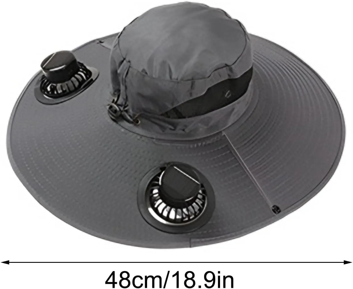 Outdoor Solar Fan Sun Hat 2025 New Wide Brim Solar Fan Hat Outdoor Fishing Hat with Solar Powered Fans for Men Women