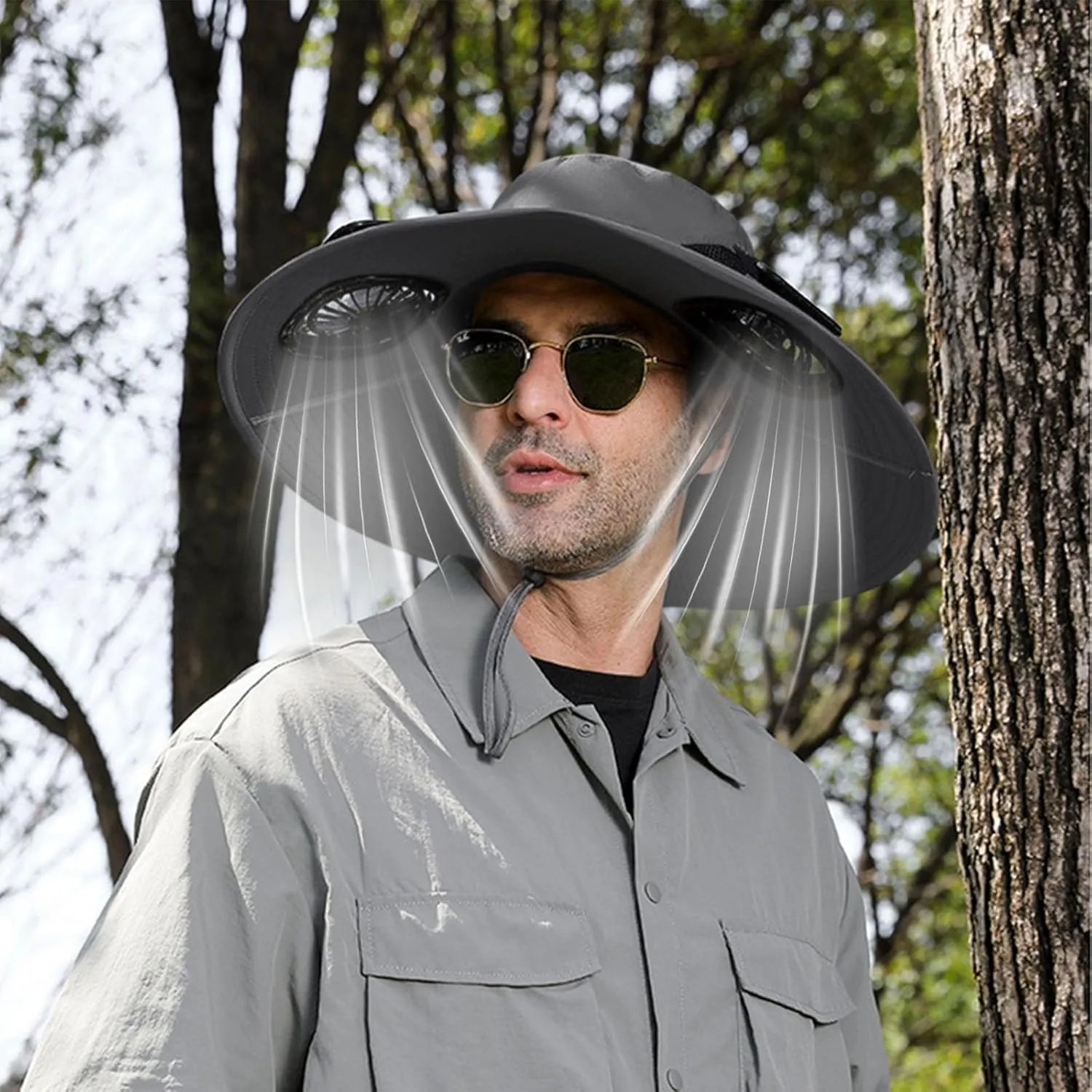 Outdoor Solar Fan Sun Hat 2025 New Wide Brim Solar Fan Hat Outdoor Fishing Hat with Solar Powered Fans for Men Women